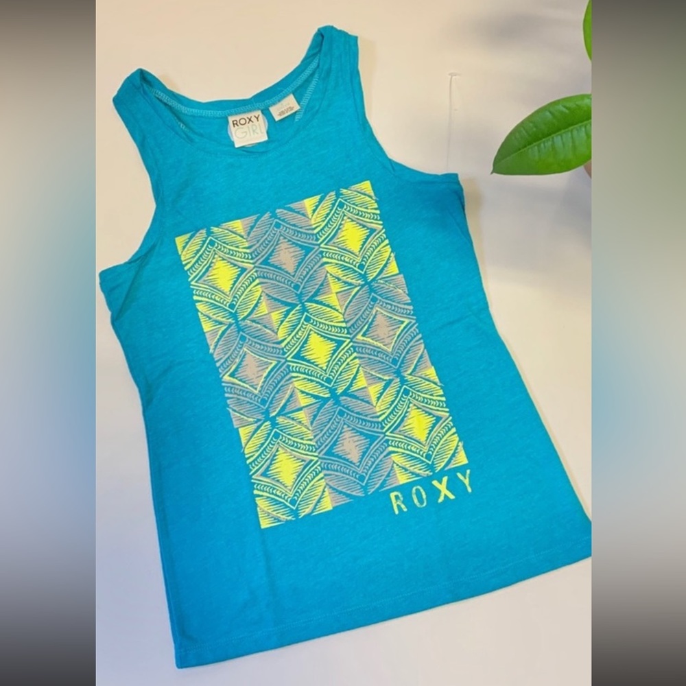 3 items for $15 Roxy summer girls  teal tank top size 12/14 medium blue and Neon